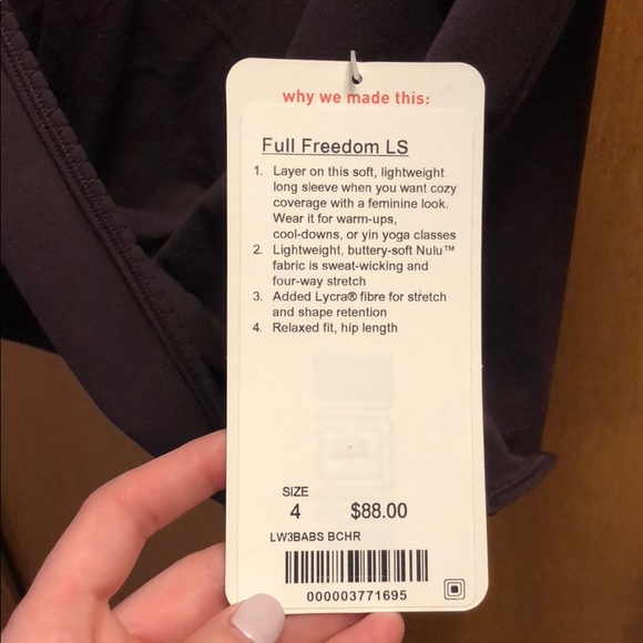 Lululemon full freedom long sleeve - Picture 2 of 4